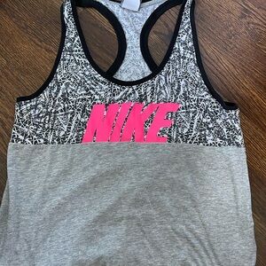 Gray, black, white, pink Nike athletic tank top size medium